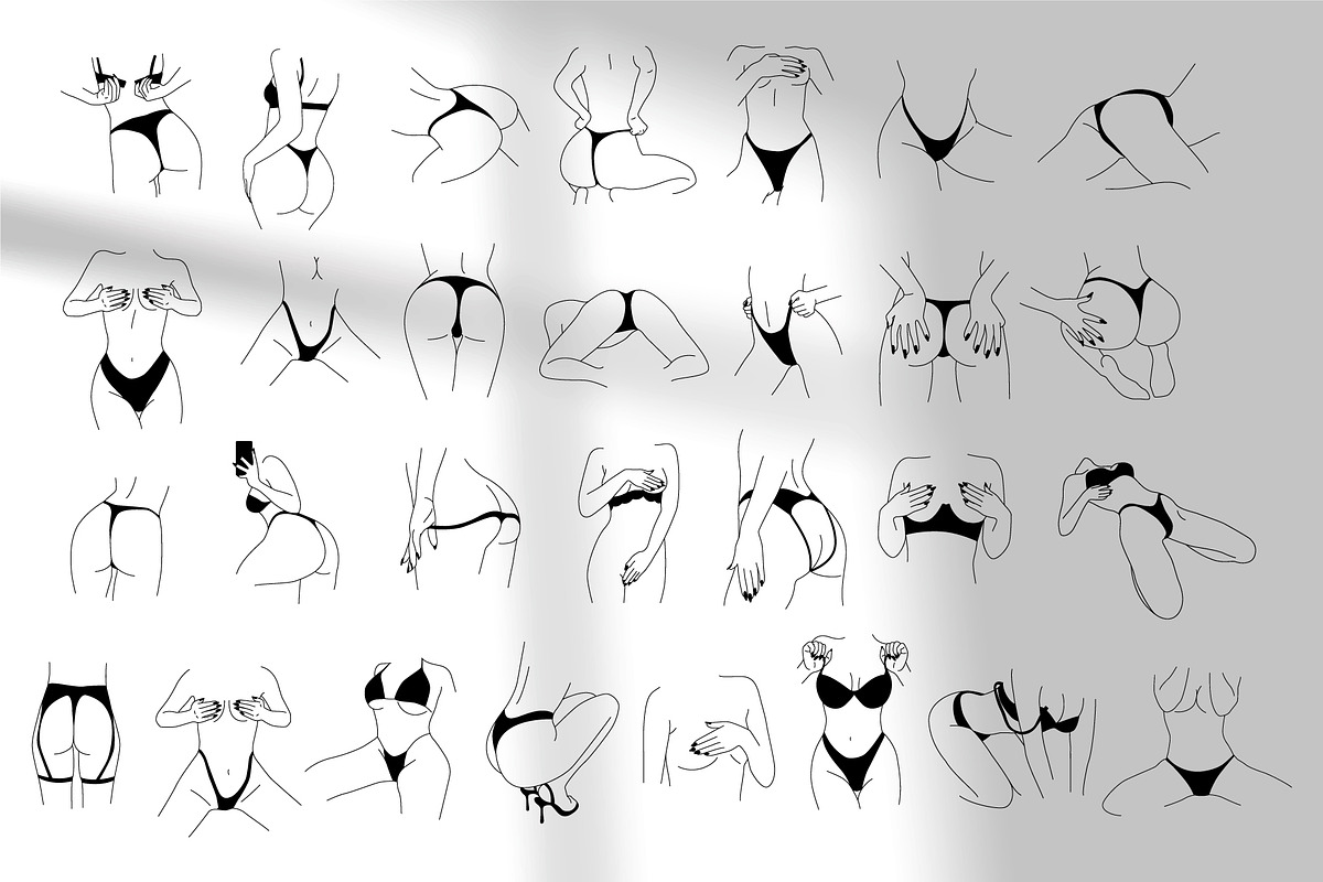 Body aesthetic 40 line art vectors, a Person Illustration by yabluko_draws (Photo 3 of 4)
