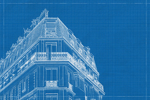 Architecture Blueprint Photo Effect