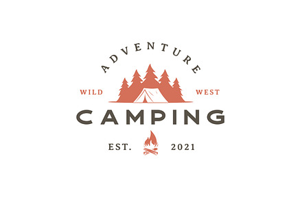 Vintage Retro Forest Camping Logo, a Branding & Logo Template by Weasley99Store