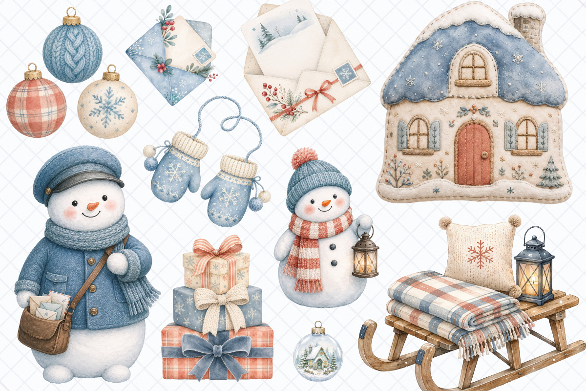 Cozy & Hygge Winter Clipart - 65 PNG, a Seasonal Illustration by Whimsy Brush Studio (Photo 6 of 9)