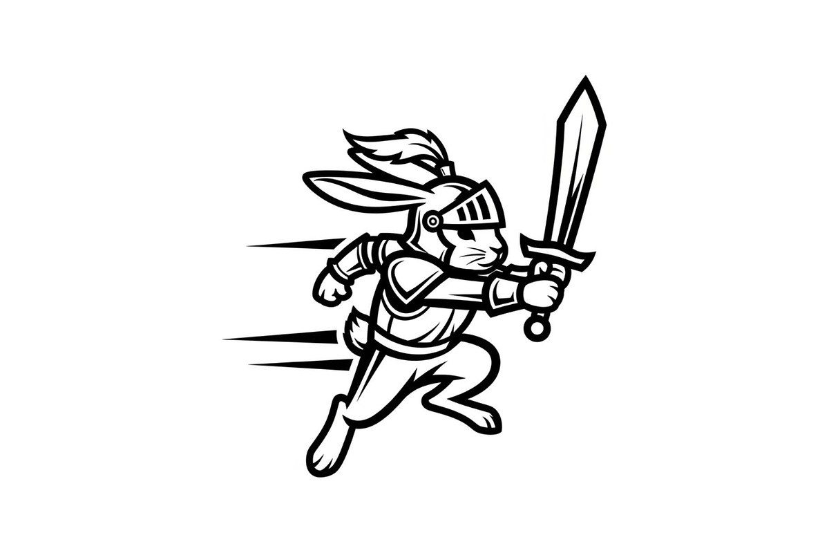 Warrior Bunny Knight Silhouette, an Illustration by jahid234 (Photo 12 of 49)