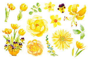 Yellow Flowers Clip Art