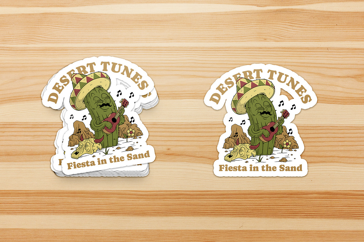 cactus mascot with acoustic guitar, a Branding & Logo Template by Judsart (Photo 2 of 3)