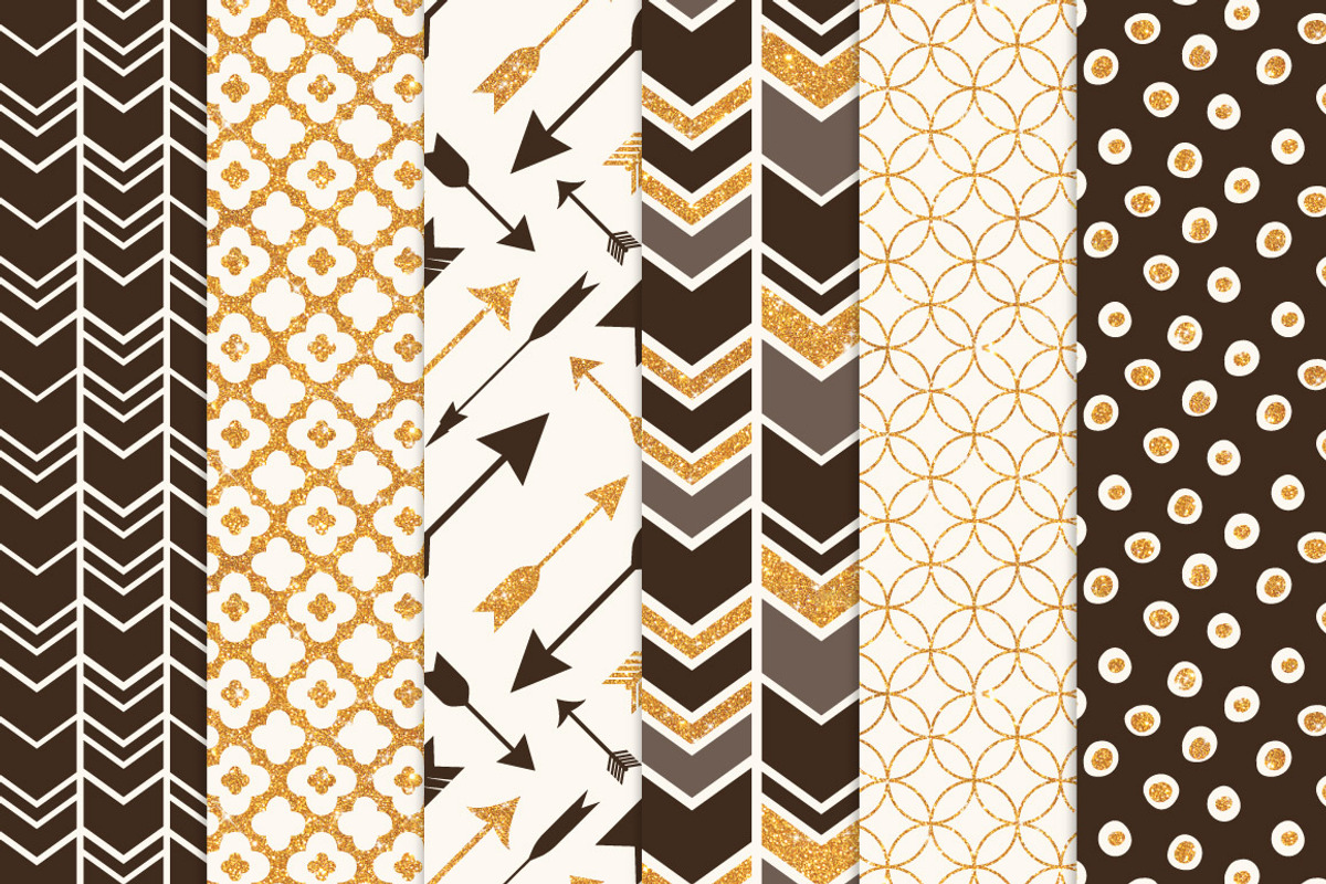 Chocolate Bohemian Glitter Patterns, a Pattern Graphic by Amanda Ilkov (Photo 3 of 3)
