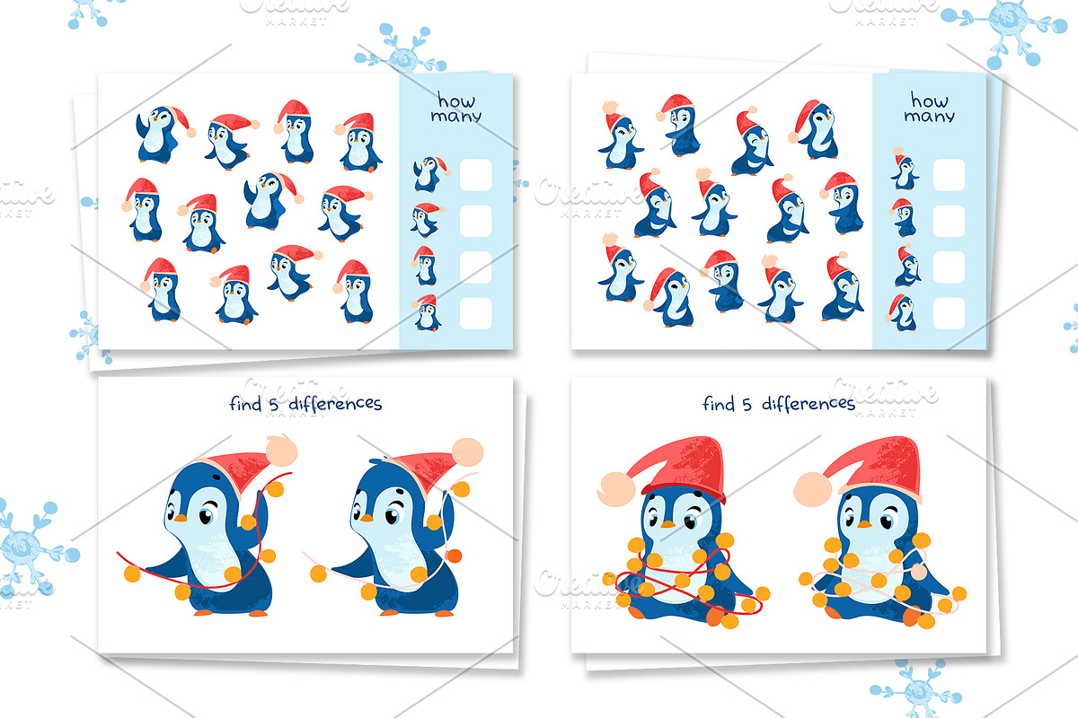 Educational games with penguins, an Animal Illustration by tata_ota (Photo 3 of 4)