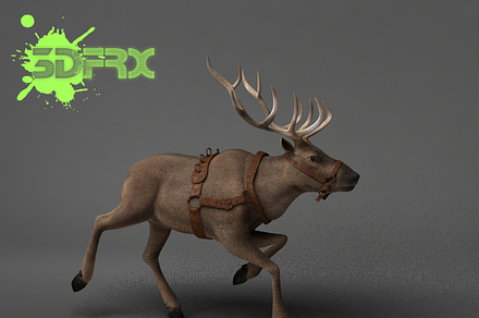 REINDEER (Rigged&Posed), an Animal 3D Model by 3DFRX