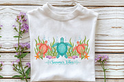 Summer Vibes Sea Turtle Beach PNG, an Illustration by CraftArtStudio (Thumbnail 3 of 4)