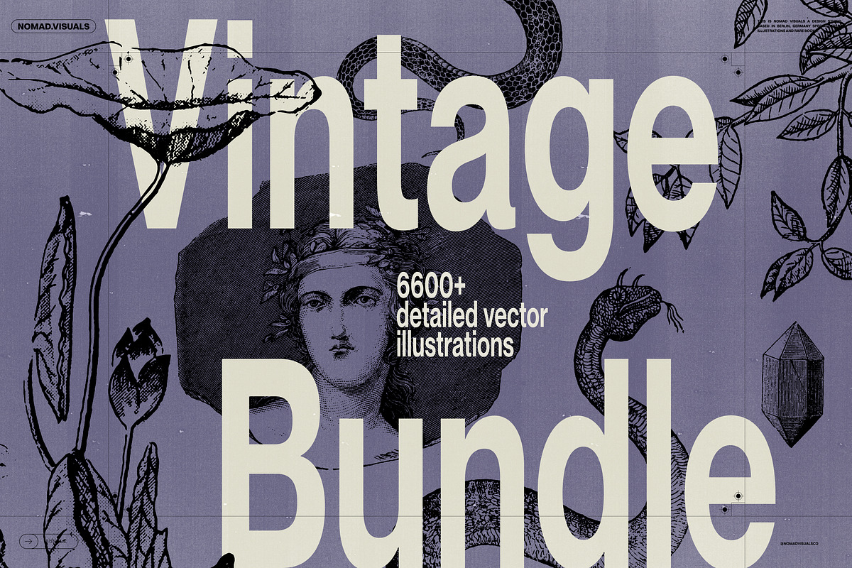 Vintage Bundle - 6600+ Illustrations, an Object Graphic by Nomad Visuals (Photo 1 of 46)