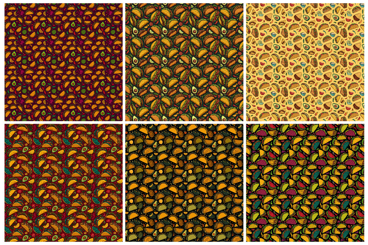 Taco Seamless Patterns, a Texture Illustration by DreamPrint404
