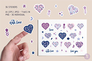 Floral Hearts Vector Clipart Set, an Object Graphic by Alena Koval (Thumbnail 6 of 12)