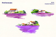 Lavender watercolor clipart, an Animal Illustration by Where summer is (Thumbnail 3 of 7)