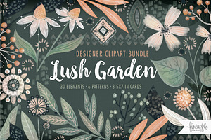 LUSH GARDEN BOHO CLIPART