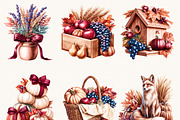 Elegant Autumn Harvest Clipart, a Decorative Illustration by BusyDaydesign (Thumbnail 3 of 9)
