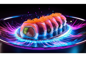 Colorful sushi rolls arranged on a, an Arts & Entertainment Photo by Igor Tichonow