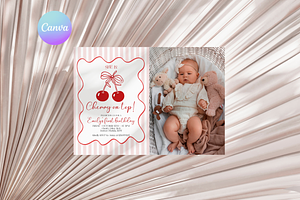 Our Cherry on Top Photo Invite, a Templates & Theme by VeliusCreativeStudio