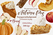 Watercolor clipart Autumn. Patterns, a Food Illustration by Marge Art (Thumbnail 1 of 3)