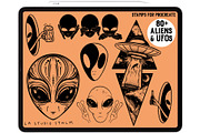 Aliens & UFOs - Procreate Stamp Set, a Brush Add-On by LA Studio Sthlm (Thumbnail 4 of 6)