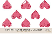 16 Pinup Heart Boobs & Butts Clipart, a Graphic by Ashley Katrina (Thumbnail 5 of 12)