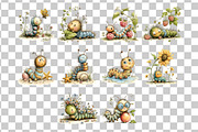 Summer Caterpillar Watercolor PNG, an Animal Illustration by Nicolle's Colorful Art (Thumbnail 4 of 4)