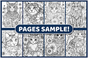 200 Flower Cat Coloring Pages, an Animal Illustration by BrightMart (Thumbnail 3 of 3)