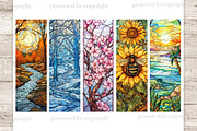 Stained Glass Seasons Bookmarks, an Object Illustration by GlamArtZhanna (Thumbnail 3 of 3)