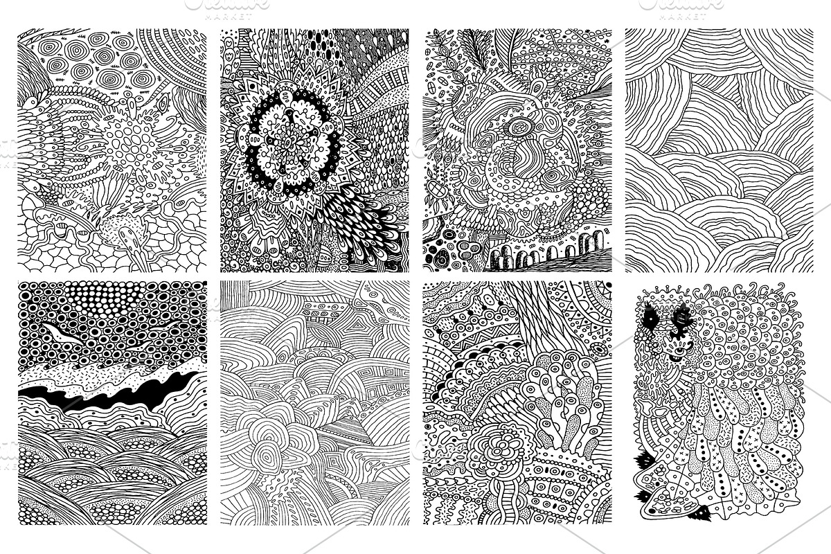 20 Doodle Coloring Pages, an Illustration by DoodleArtDesigns (Photo 3 of 4)