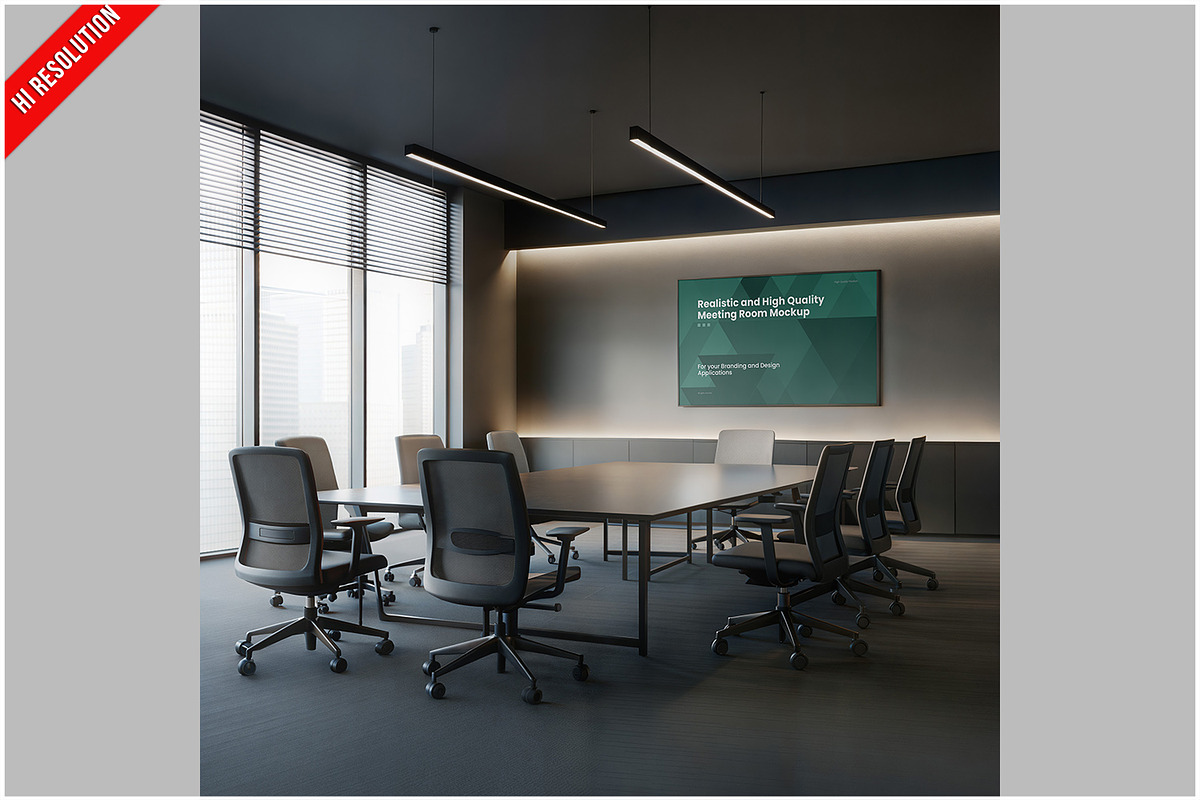 Meeting Room Wall Mural Mockup, a Product Mockup by Bruno's Shop (Photo 1 of 3)