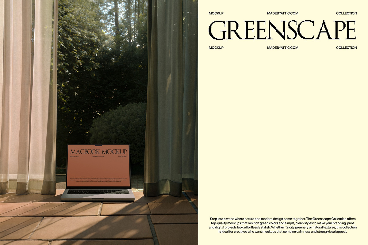 Greenscape 05 : Terrace MacBook, a Mac Mockup by Made by Attic (Photo 1 of 2)