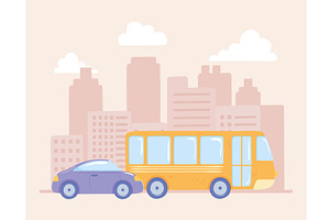 car bus city, a Transportation Illustration by studiogstock