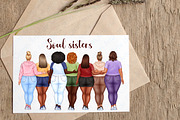 Best Friends Clipart, Plus Size Girl, a Person Illustration by ArtedeCatrin (Thumbnail 4 of 10)