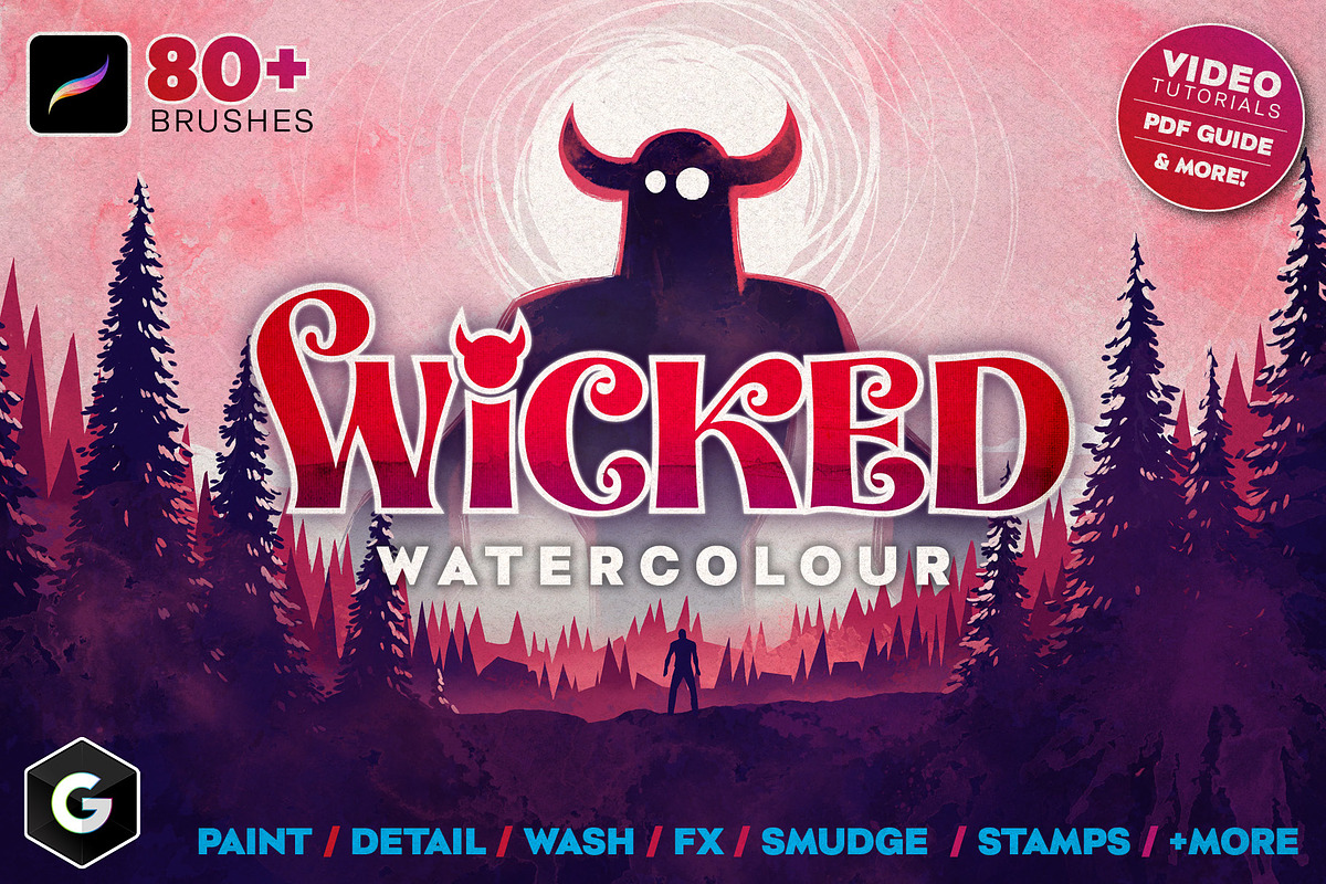 Wicked Watercolour Brushes, a Brush Add-On by Green Room Media (Photo 1 of 23)