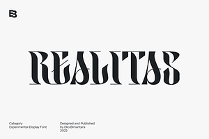 Realitas; Unique Experimental Font