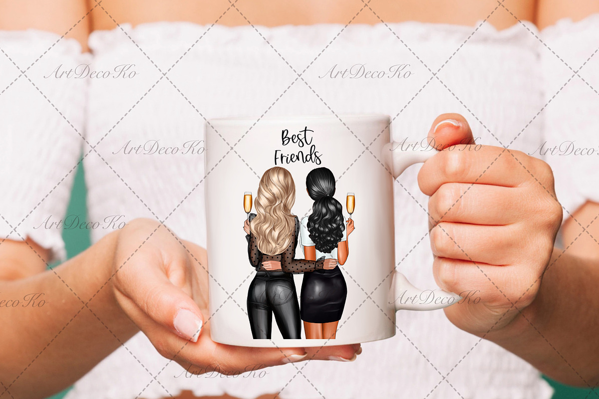 Best Friends Clipart, a Person Illustration by DekoArt (Photo 3 of 6)