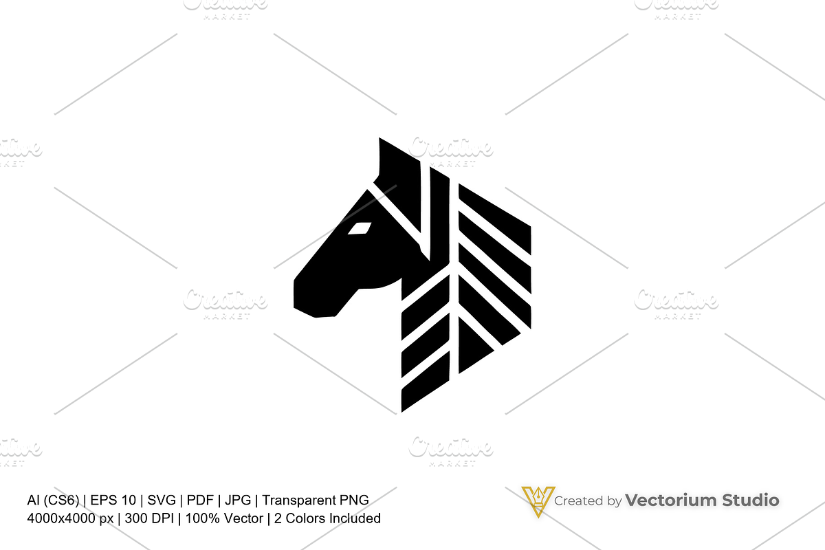Horse Geometric Equestrian Logo, a Branding & Logo Template by Vectorium Studio (Photo 1 of 3)