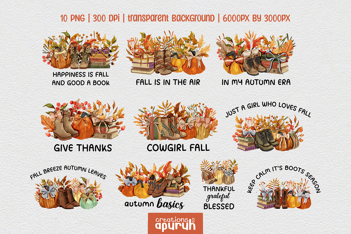 Coquette Vintage Fall Autumn Quotes, a Decorative Illustration by creationsbyapuruh (Photo 5 of 7)