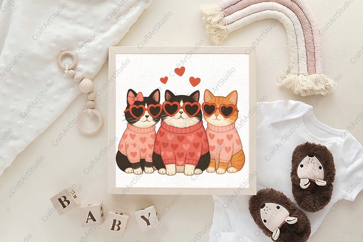 Valentine Cat Valentine Day PNG, an Illustration by CraftArtStudio (Photo 4 of 4)