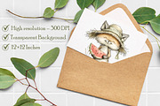 Summer Fox Enjoy Watermelon Clipart, an Illustration by Libby Wishes (Thumbnail 6 of 7)