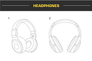 10 Headphones Illustrations, an Object Illustration by Cartoon Lab (Thumbnail 2 of 6)