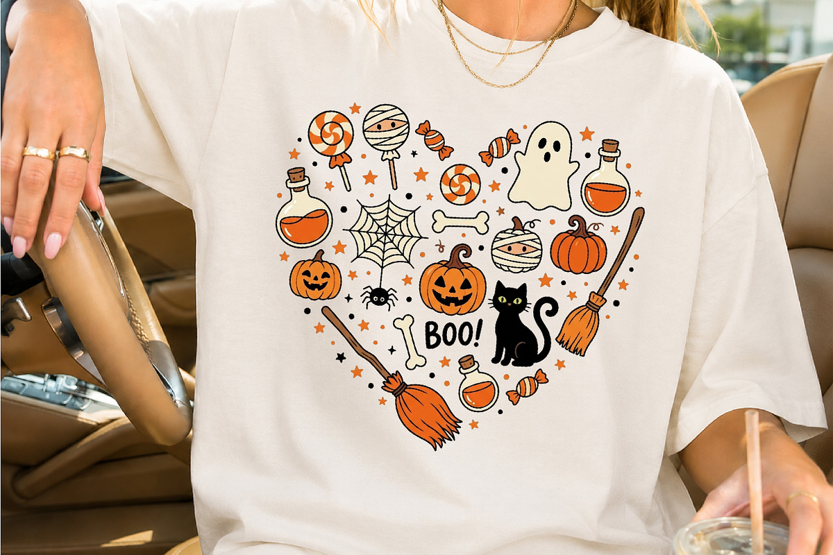 Halloween Icons Heart Shape Design, a Seasonal Illustration by Creative Art (Photo 2 of 3)