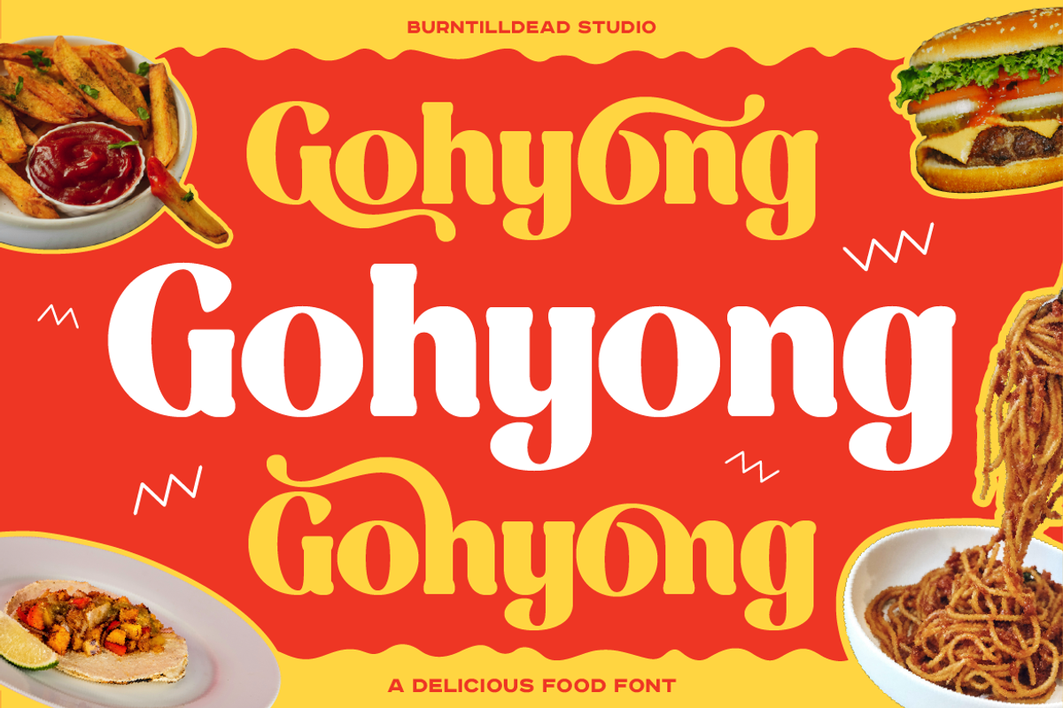 Gohyong, a Serif Font by Burntilldead (Photo 1 of 10)