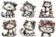 Whimsical Silver Spring Cat Clipart, an Illustration by Black Bird Studio (Thumbnail 4 of 5)