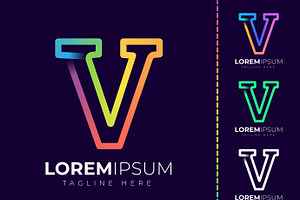 Initial letter v logo design