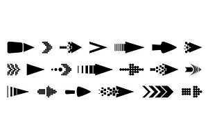 Black narrow arrow sign set, an Object Illustration by art PVP - market