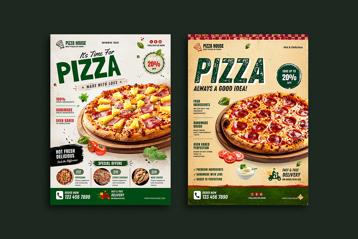 Pizza Flyer Template | Canva, a Flyer Template by ArtisticLand (Photo 4 of 4)