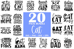 Cat SVG Bundle 20 Designs