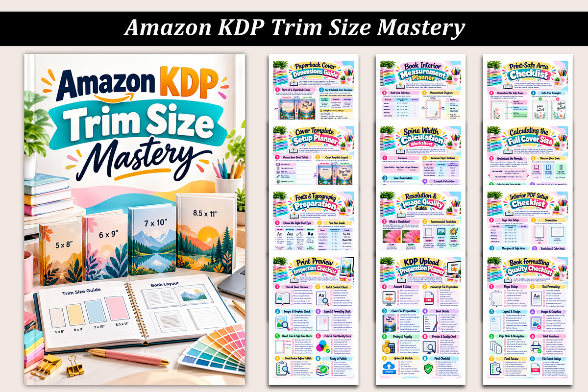 Amazon KDP Trim Size Mastery, a Stationery Template by Designmela01 (Photo 1 of 5)