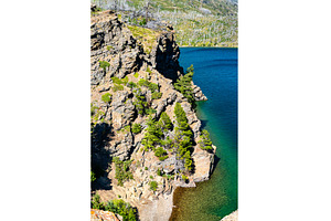 Saint Mary Lake shoreline with rocky, a Nature Photo by Leonid Andronov