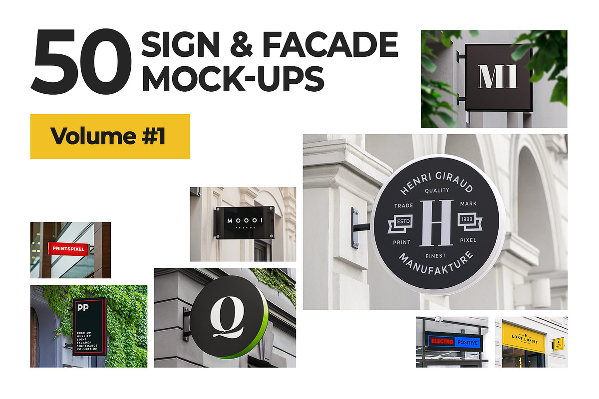 50 sign facade signboard logo mock, a Product Mockup by PrintPixel (Photo 1 of 53)