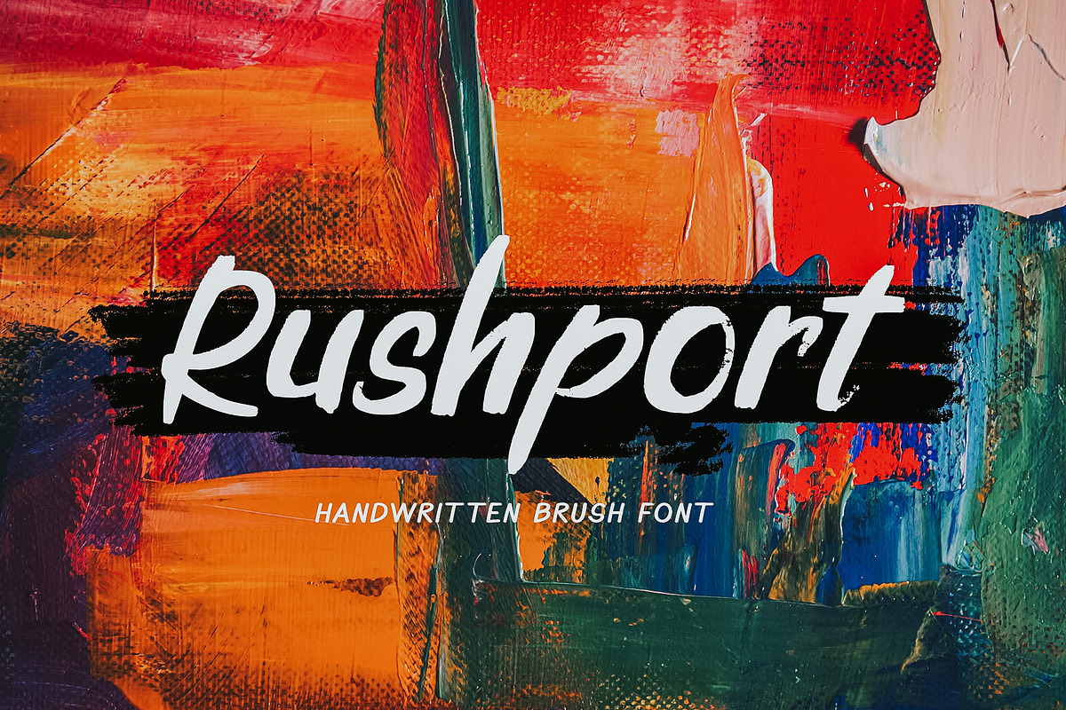 Rushport Handwritten Brush Font, a Script Font by Dawnside Graphic (Photo 1 of 12)