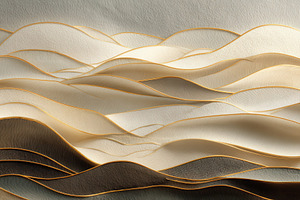 Abstract Gold and Beige Waves Luxury, a Photo by Pixeness Studio